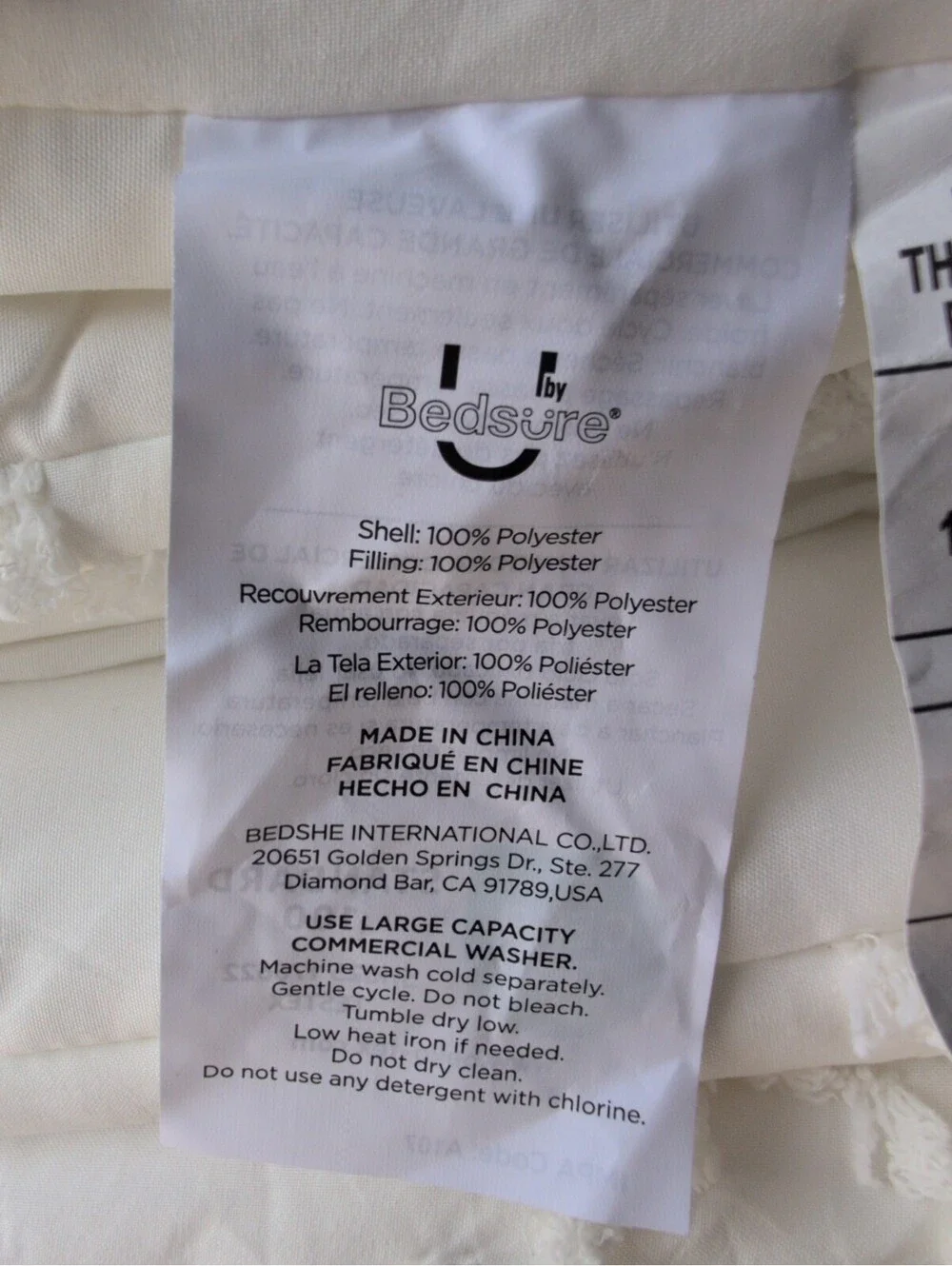 Bedsure King Comforter Set Off White 104x90 3pc Polyester Soft Prewashed